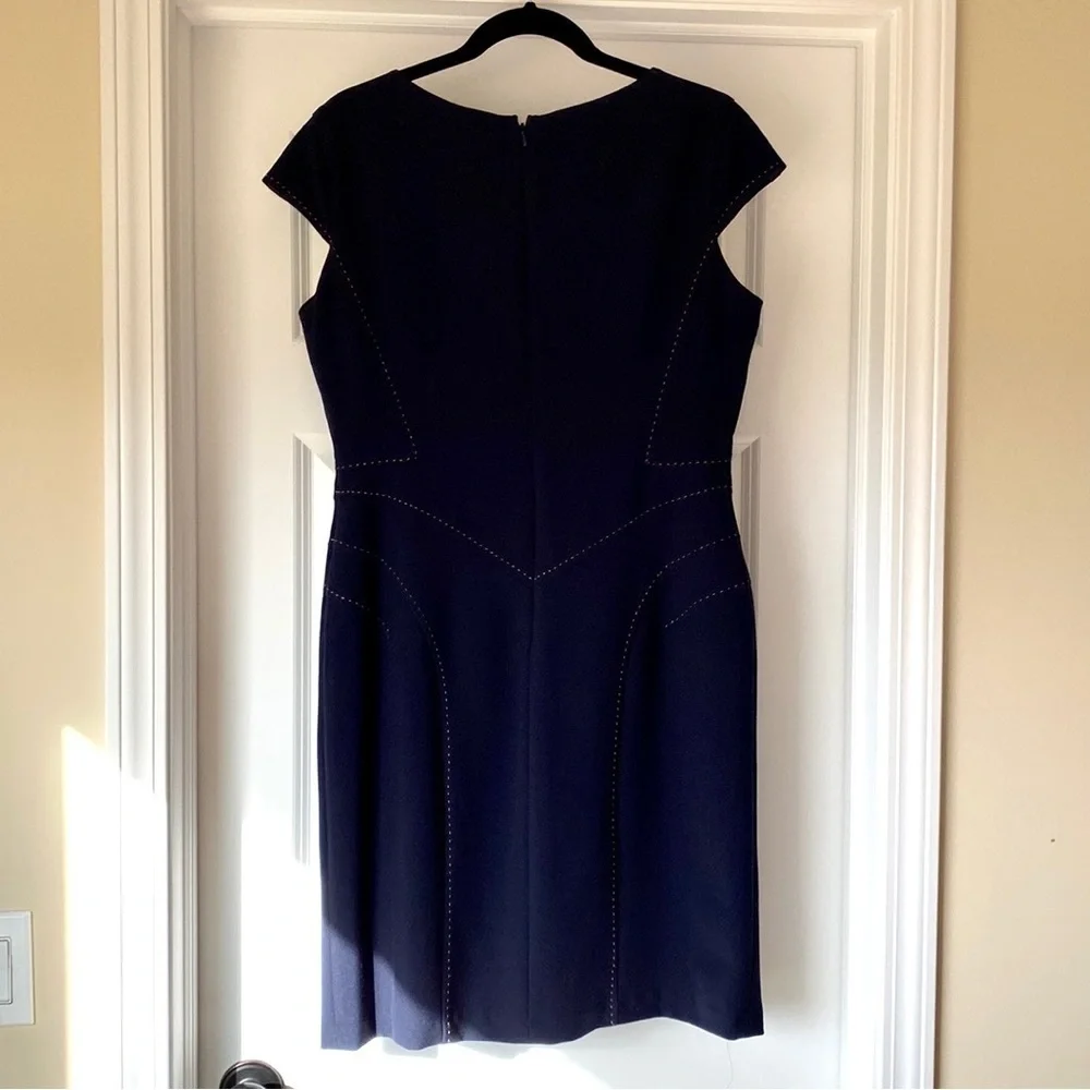 Evan Picone, Cap Sleeve Sheath Dress - Size 12 - Navy Blue‎ - NWOT